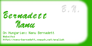 bernadett nanu business card